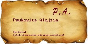 Paukovits Alojzia névjegykártya